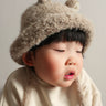 Bucket Bear Hat Beige — Knitted Bucket Hat with Bear Ears