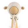 Sheep Bonnet Off White — Knitted Cotton Bonnet with Ears